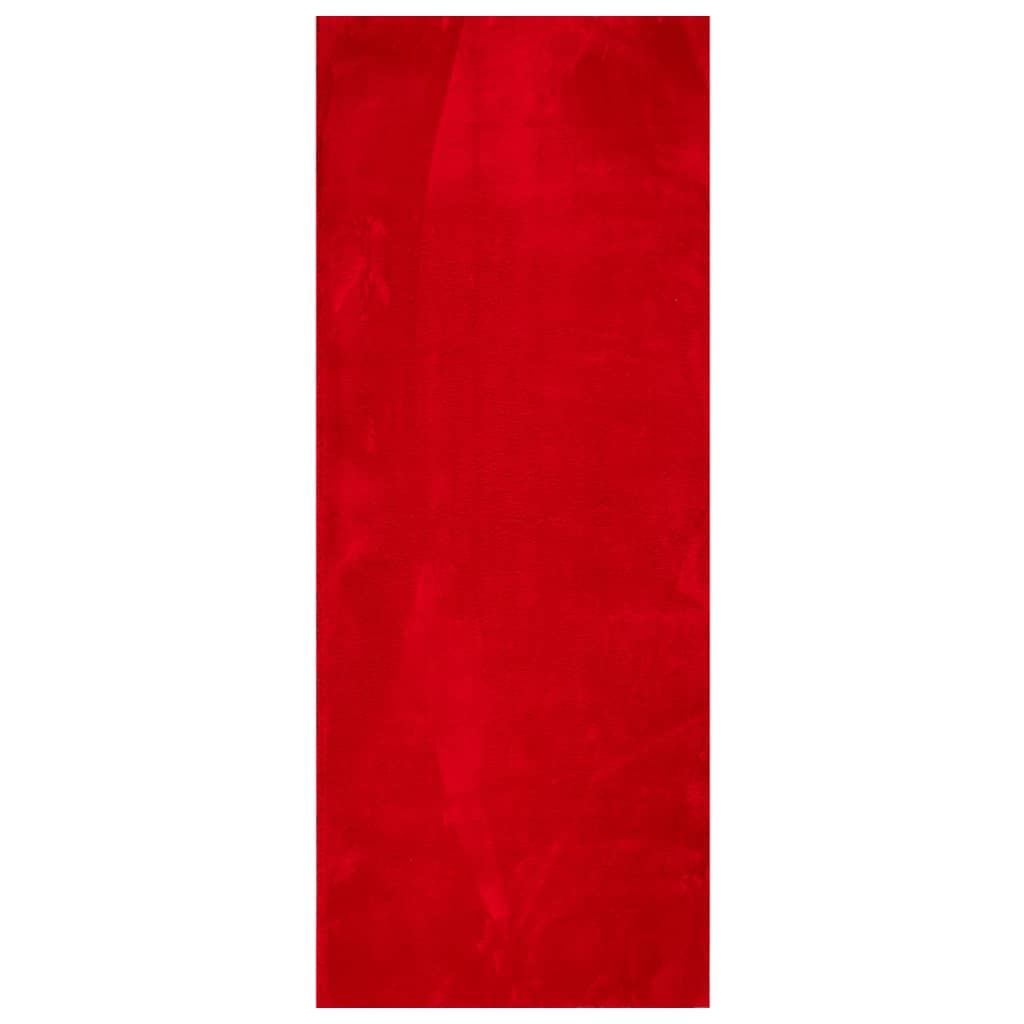 VidaXL Vloerkleed HUARTE laagpolig zacht wasbaar 80x200 cm rood