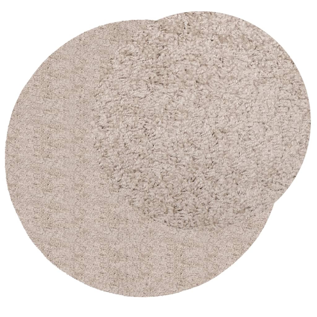 Vidaxl teppe pamplona shaggy meget moderne ø 100 cm beige