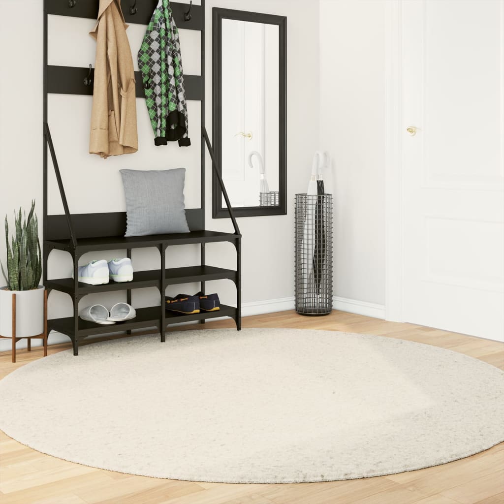 Vidaxl rug Paramploa Shampgy héich modern Ø 200 cm Crème Faarf