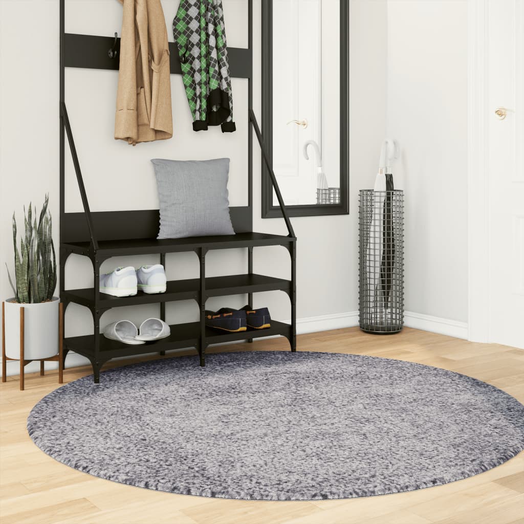 Vidaxl tapis Pampelune Shaggy très moderne Ø 160 cm bleu