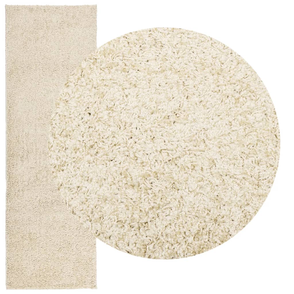 Vidaxl Rug Pamplona Shamgy héich modern 80x250 cm Gold Faarf