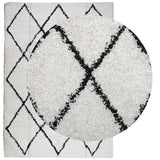 Vidaxl Rug Shaggy High Pila moderna de 140x200 cm de crema y negro