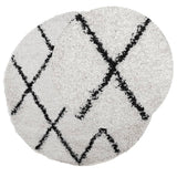 Vidaxl Rug Pamplona Shaggy Meget bunke Ø 240 cm creme og sort