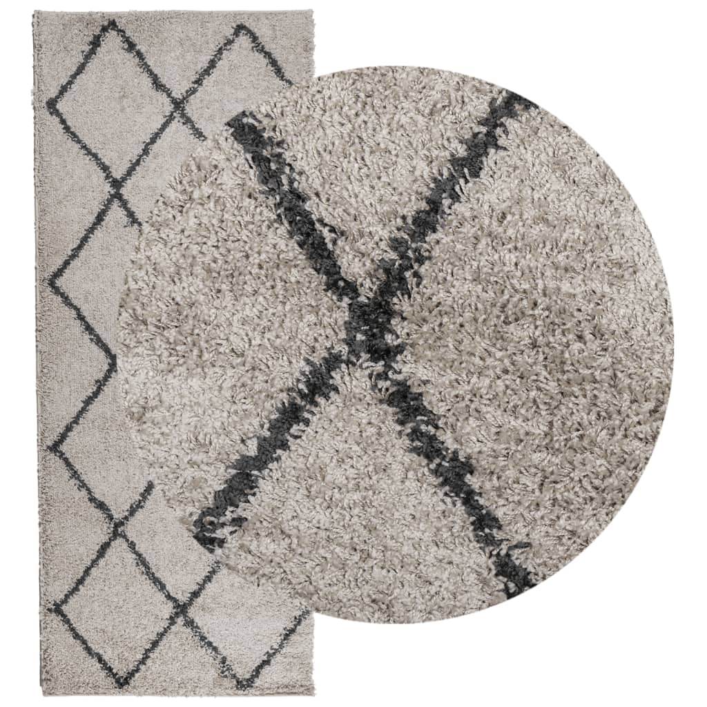 Vidaxl Rug Pamplona Shaggy meget pol 80x200 cm beige antracit