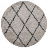 Vidaxl Rug Pamplona Shaggy Sterkt haug ø 100 cm Beige Anthracite