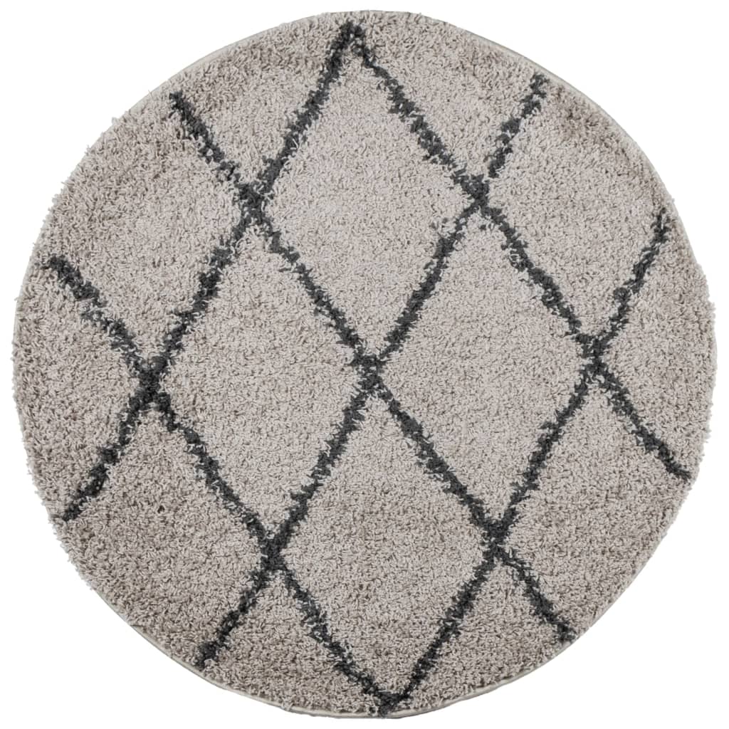 Vidaxl rug Pamplona Shaggy Highly pile Ø 120 cm Beige Anthracite