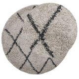 Vidaxl Rug Pamplona Shaggy Sterkt haug Ø 200 cm Beige Anthracite