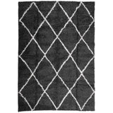 Vidaxl Rug Shaggy High Pile Modern 120x170 cm svart og krem