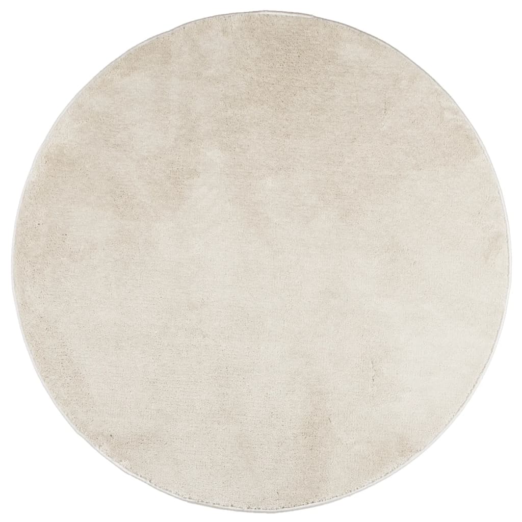 Vidaxl Rug Oviedo Low -Pile Ø 100 cm beige