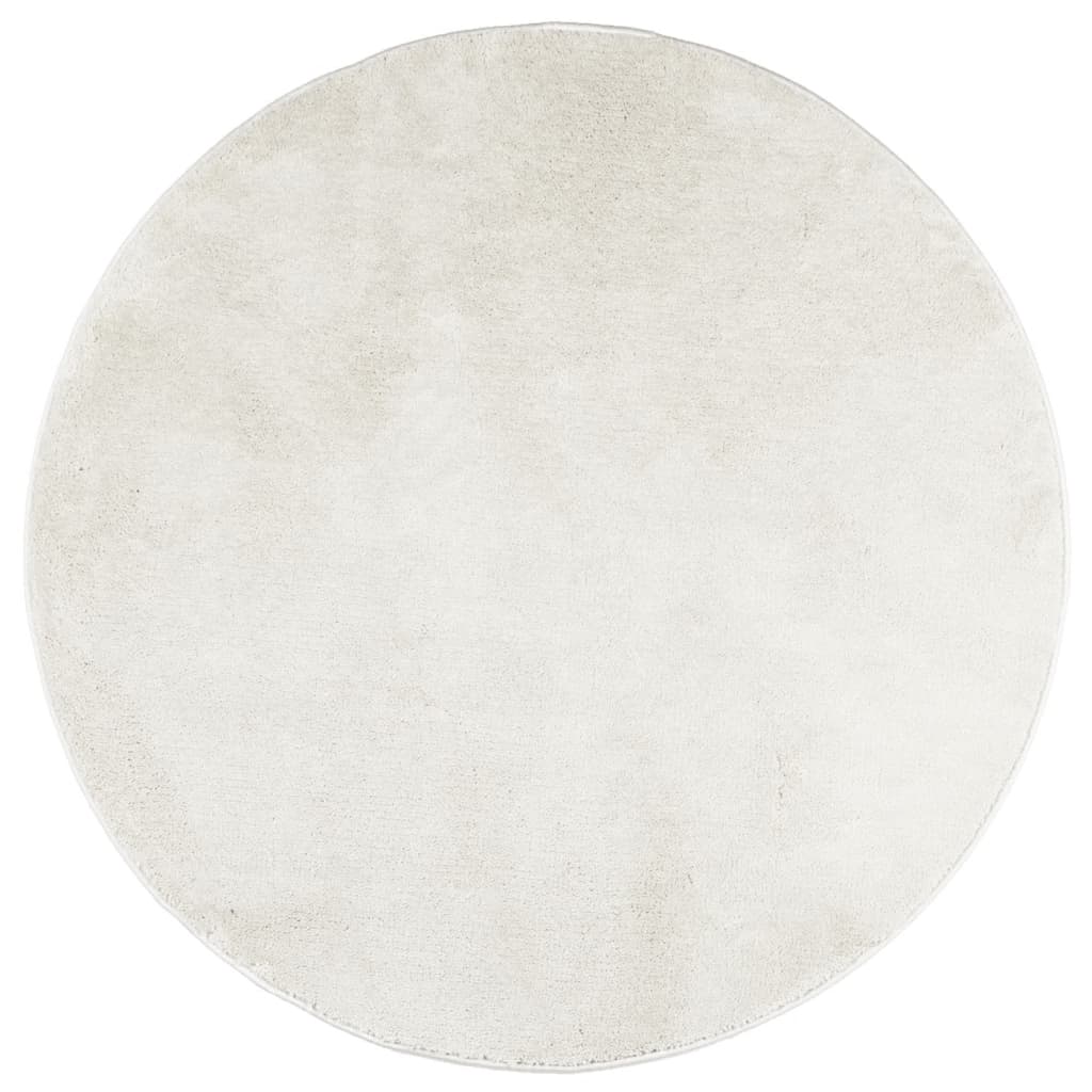 Vidaxl rug Oviedo Low -pile Ø 200 cm cream -colored