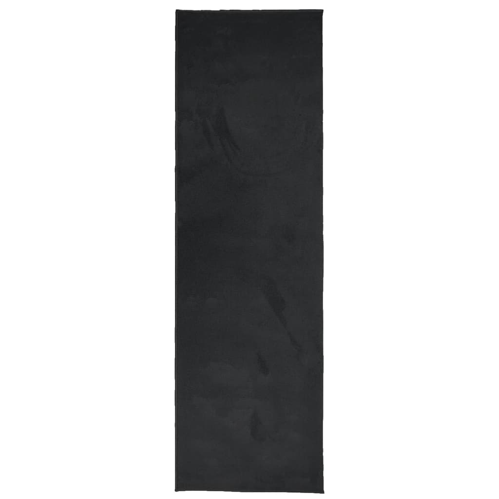 Tapis vidaxl Oviedo Low -pole 80x250 cm noir