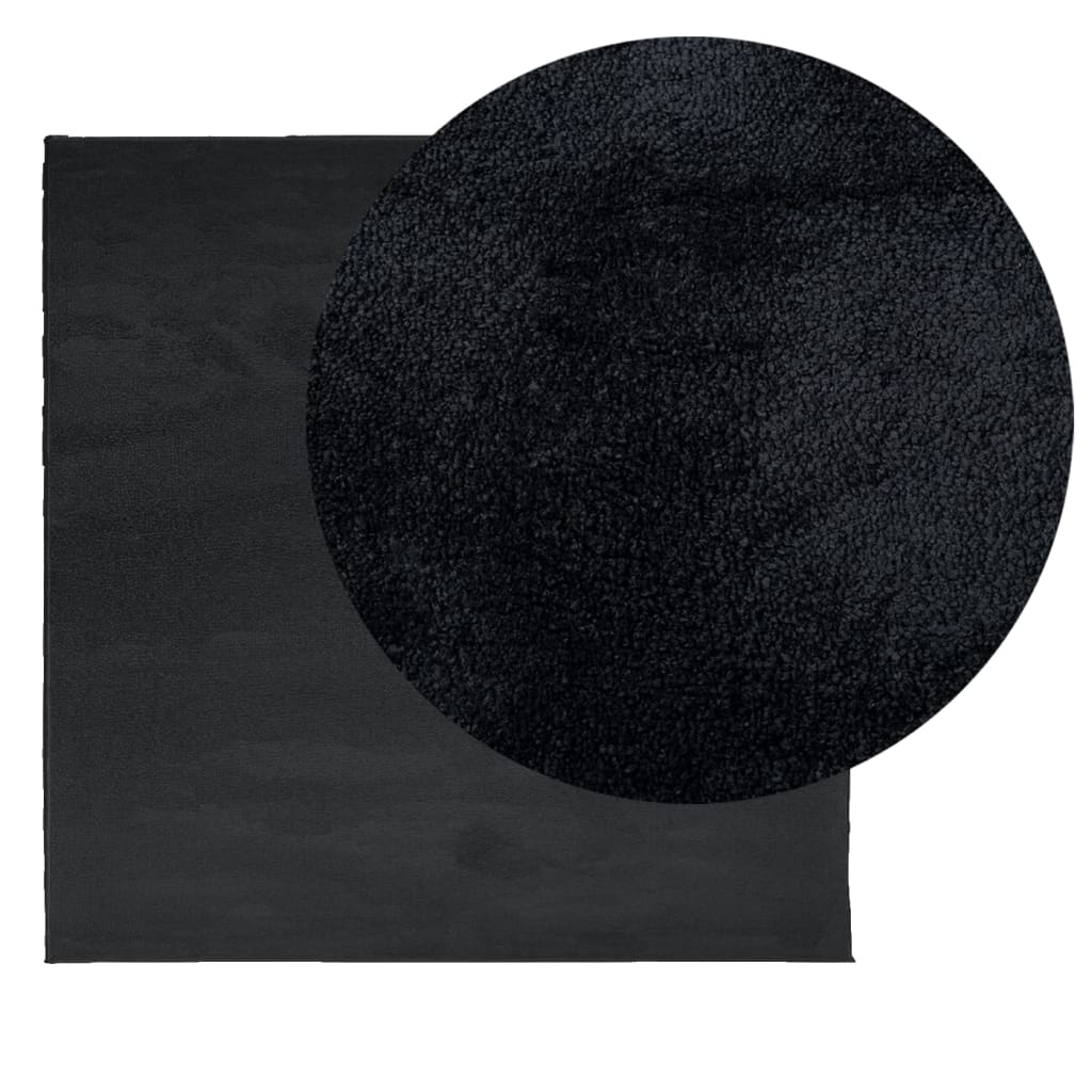 Vidaxl Rug Oviedo Low -Bile 120x120 cm Black