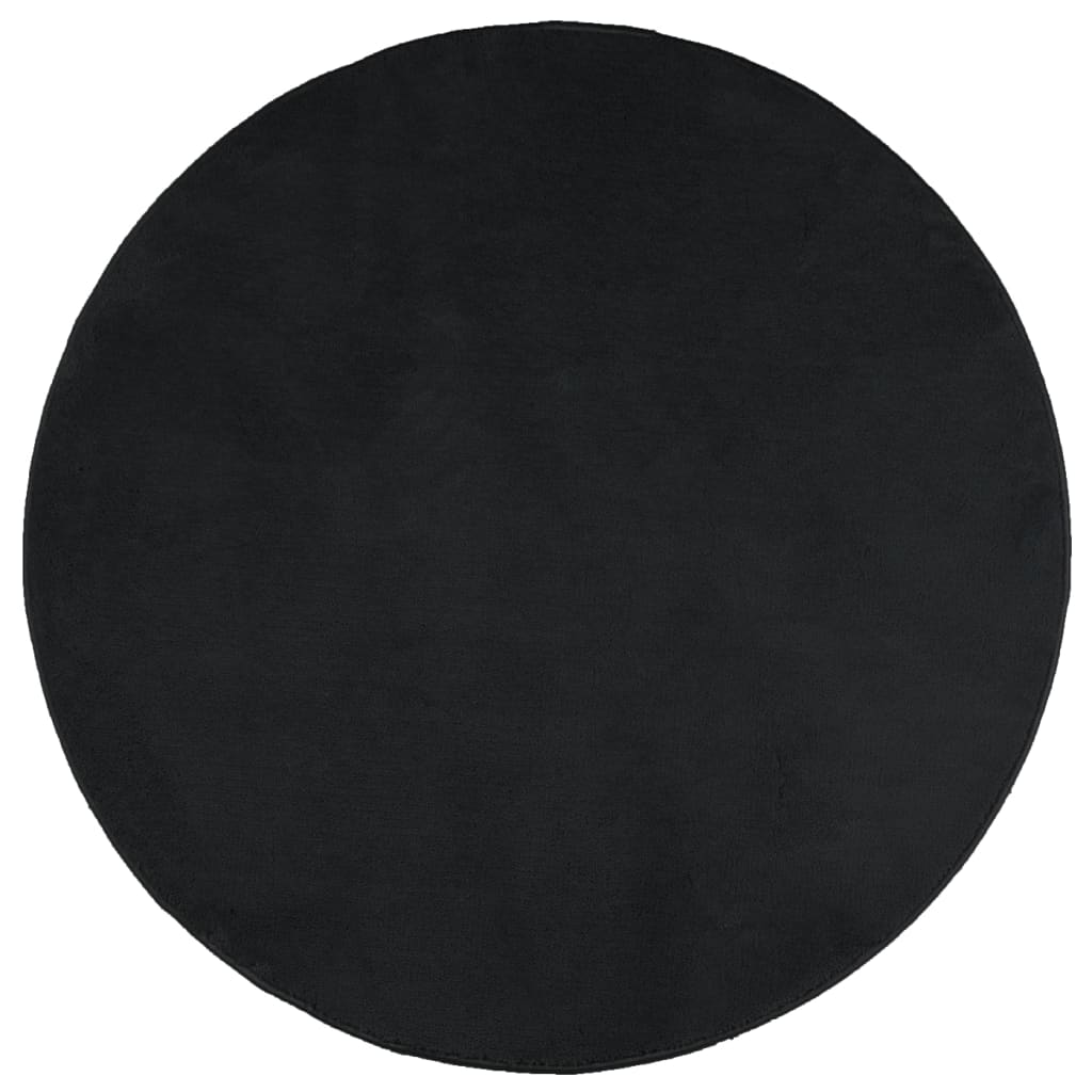 Vidaxl Rug Oviedo Low -Bile Ø 80 cm Black