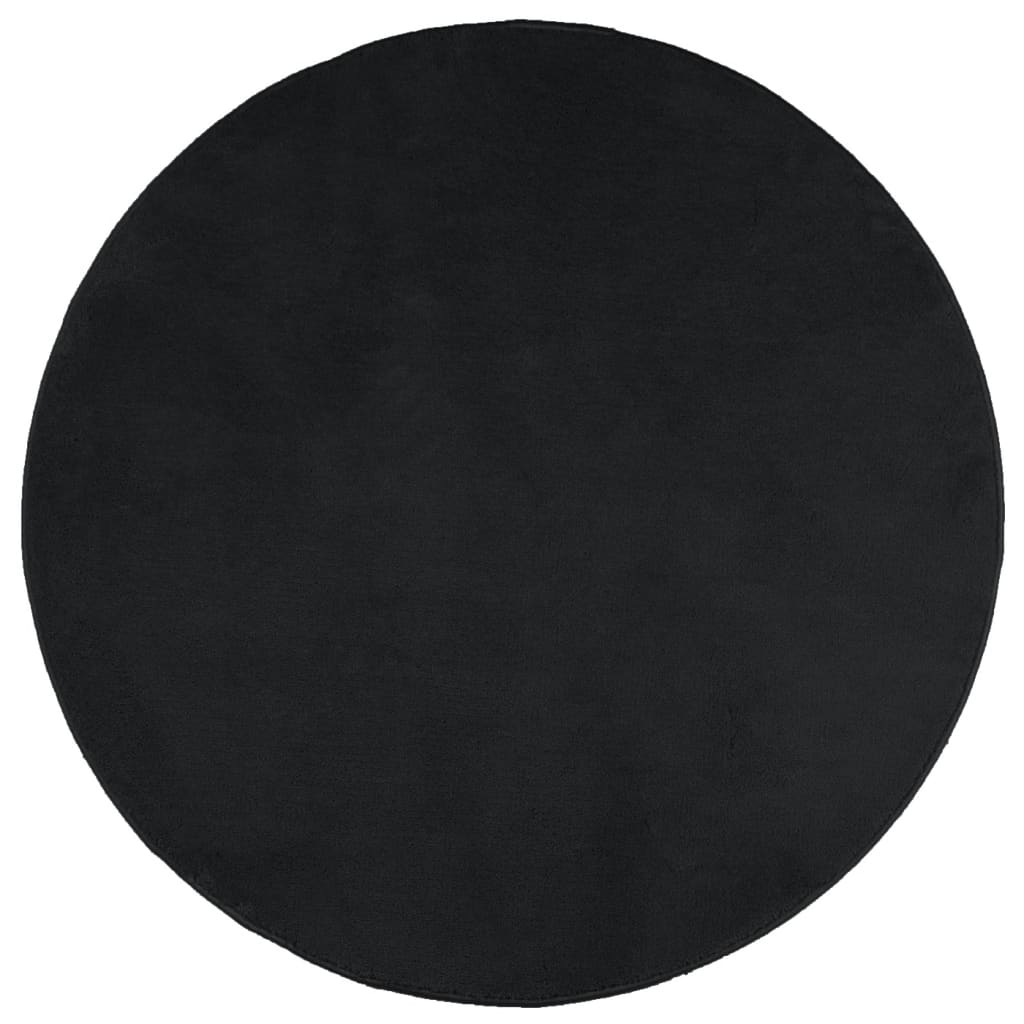 Vidaxl rug Oviedo Low -pile Ø 200 cm Black