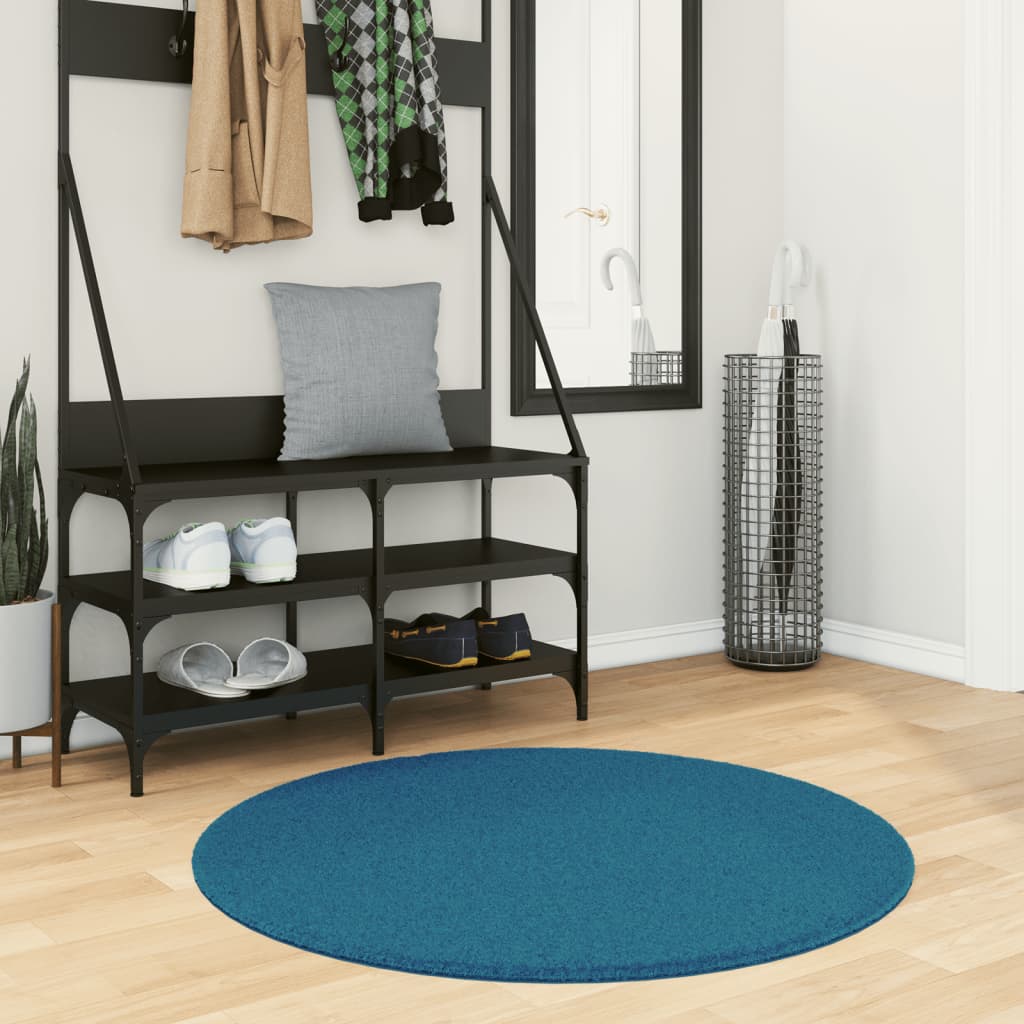 Vidaxl Rug Oviedo Low -Pile Ø 100 cm turkis