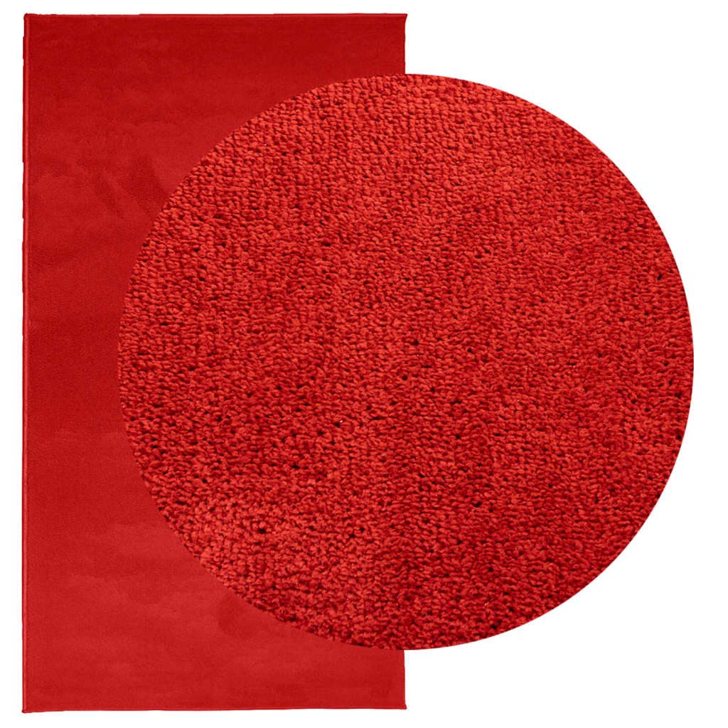 VIDAXL RAG OVIDO basso -pile 60x110 cm rosso