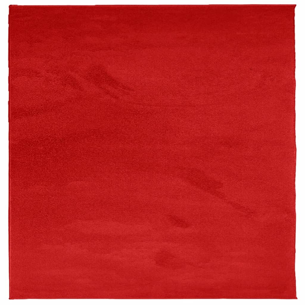 Tapis vidaxl Oviedo Low -Pile 160x160 cm rouge