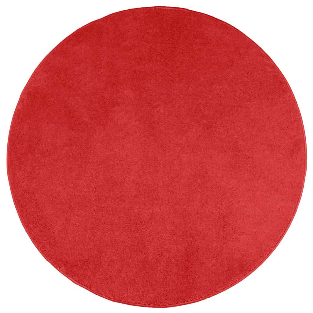 VIDAXL RAG OVIDO basso -pile Ø 120 cm rosso