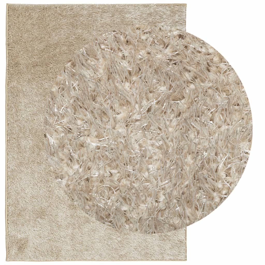 Vidaxl tæppe istan meget skinnende 120x170 cm beige