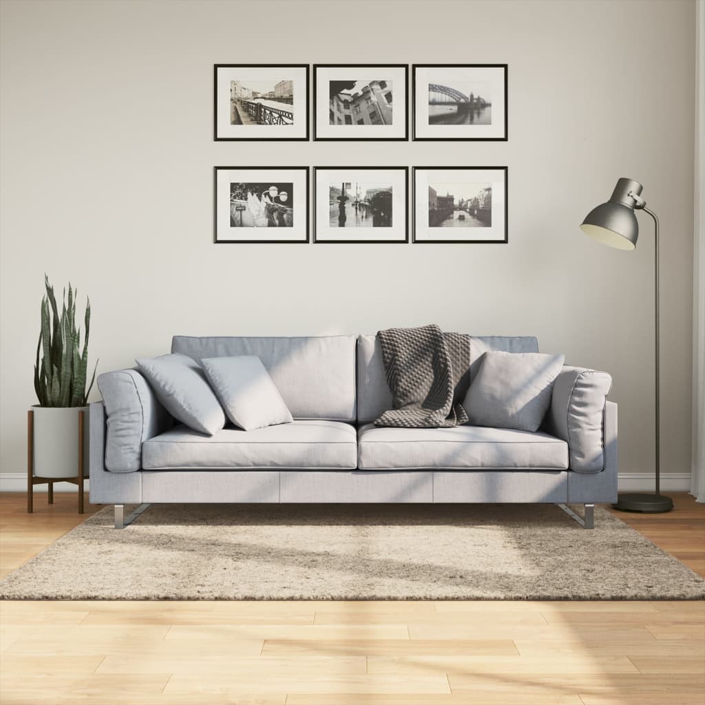 Vidaxl tæppe istan meget skinnende 120x170 cm beige