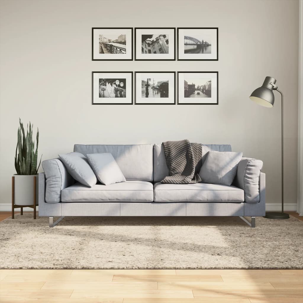 Vidaxl Dujan Istan High Pal błyszczący 160x230 cm beżowy