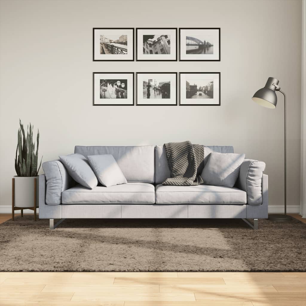 Vidaxl Teppich Istan hoher Stapel glänzend 160 x 230 cm Grau