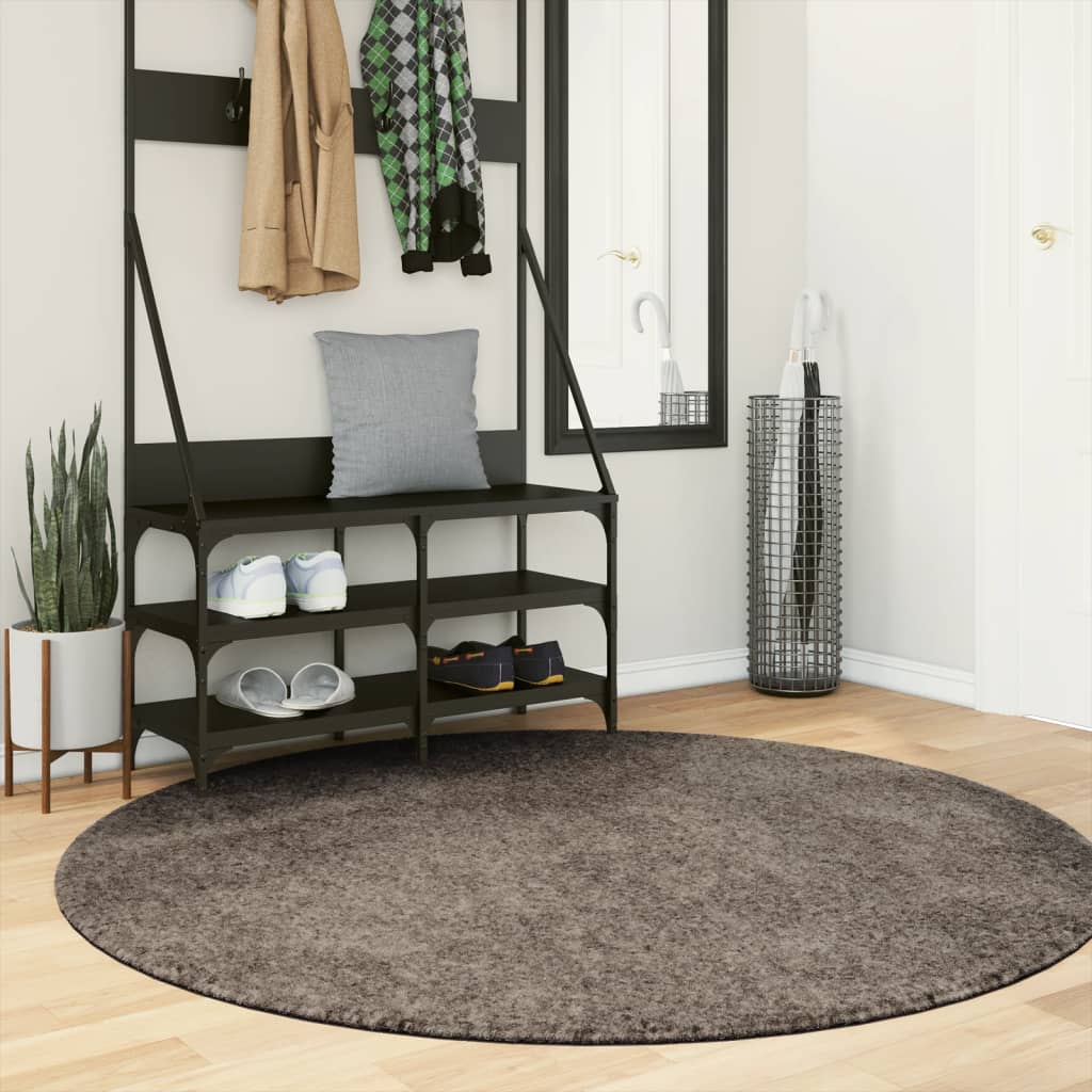 VidaXL rug Istan high pile glossy Ø 160 cm gray