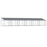 Vidaxl dog loft with roof and doors 12x2x2 m galvanized steel gray