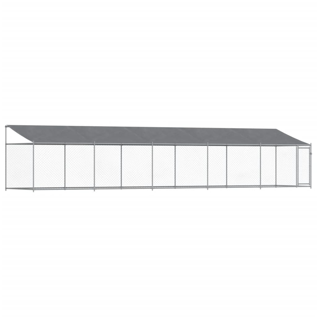 Vidaxl Loft con techo y puerta 10x2x2 M Galvanized Steel Grey