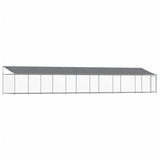 Vidaxl loft para perros con techo y puerta 12x2x2 M Galvanized Steel Grey