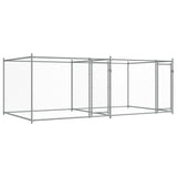 Vidaxl loft para perros con puertas 4x2x1.5 M M G Galvanized Steel Grey