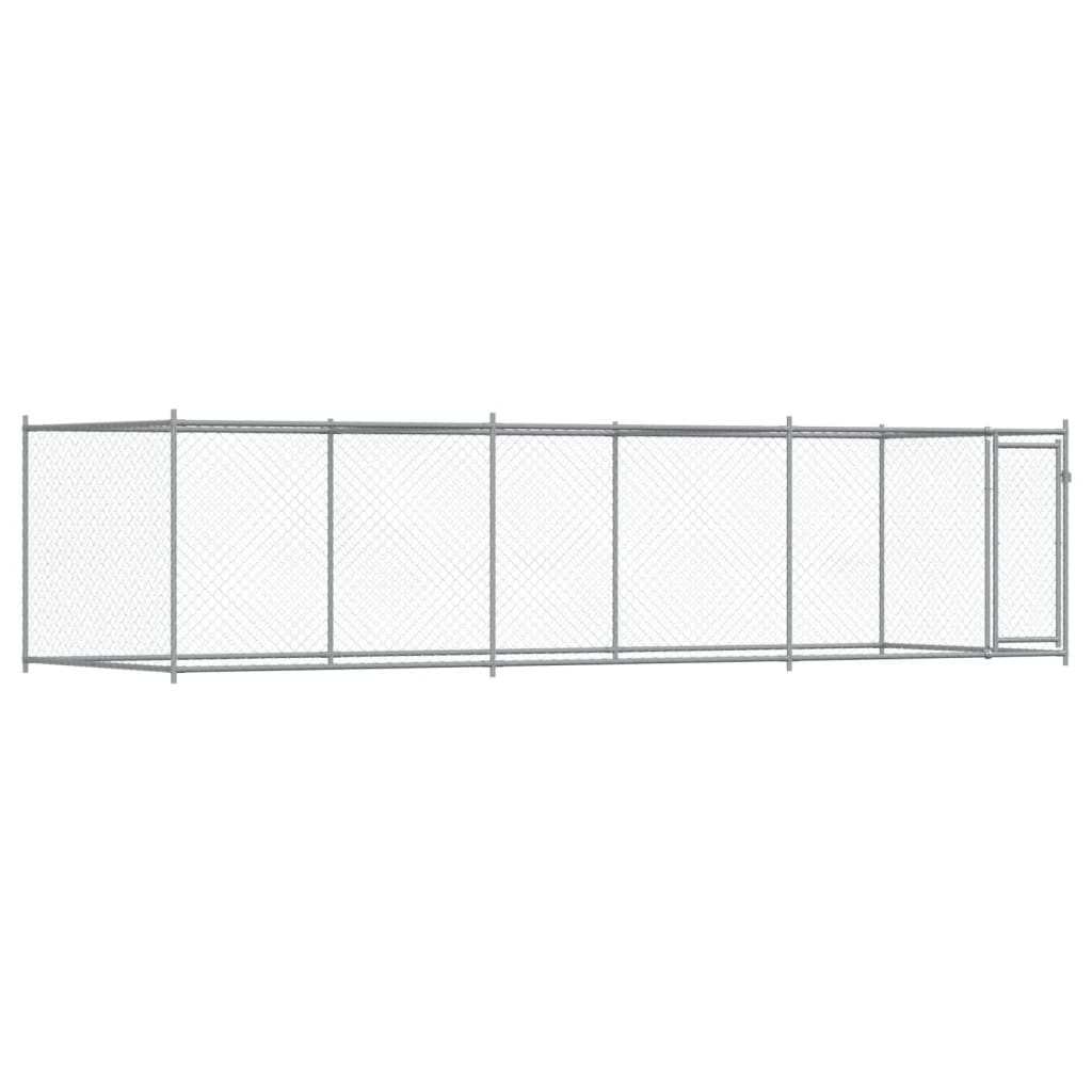 Vidaxl Dog Loft con puerta 6x2x1.5 M M G Galvanized Steel Grey