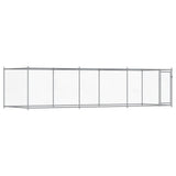 Vidaxl Dog Loft con puerta 6x2x1.5 M M G Galvanized Steel Grey