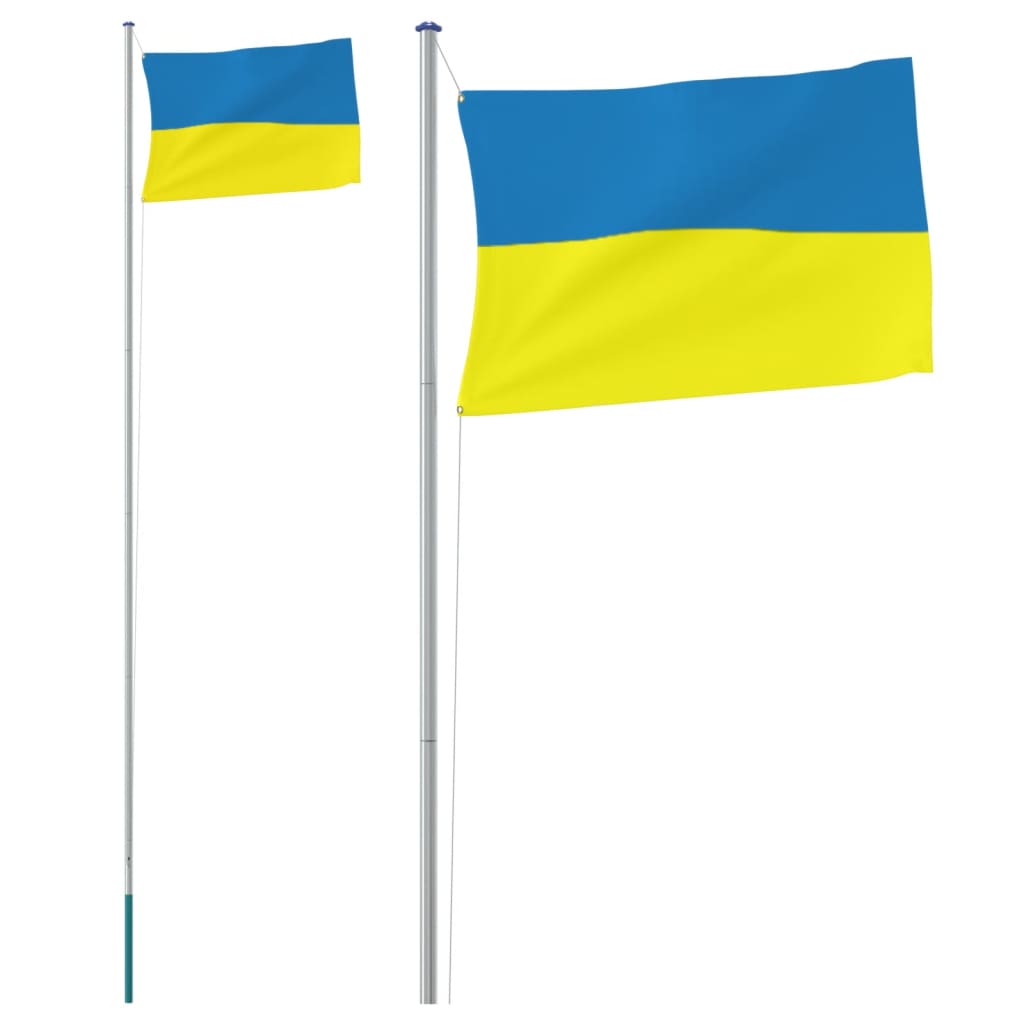 Vidaxl -flag med flagstang Ukraine 6.23 M aluminium