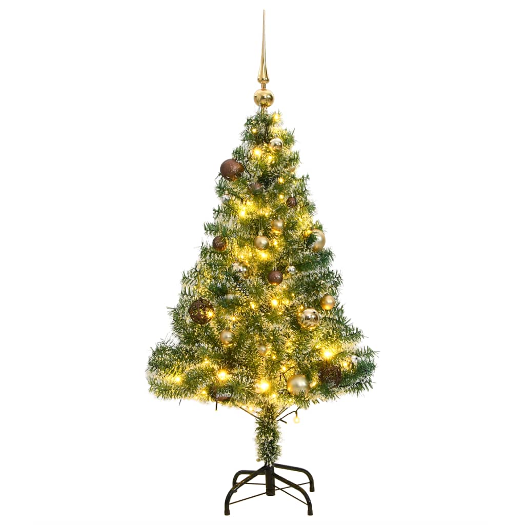 VIDAXL KUNSTKERSTBOOM 150 LEDs Weihnachtskugeln und Schnee 150 cm