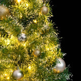 Vidaxl Kunstkerstboom 150 LED Ballas de Navidad y nieve de 150 cm