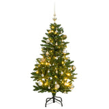 Vidaxl Kunstkerstboom avec des charnières 150 LED et balles de Noël 150 cm