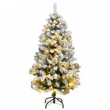 Vidaxl Kunstkerstboom con bisagras 150 LED y bolas de Navidad de 120 cm