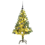 Vidaxl Kunstkerstboom s 150 LED božičnimi kroglicami in snegom 120 cm