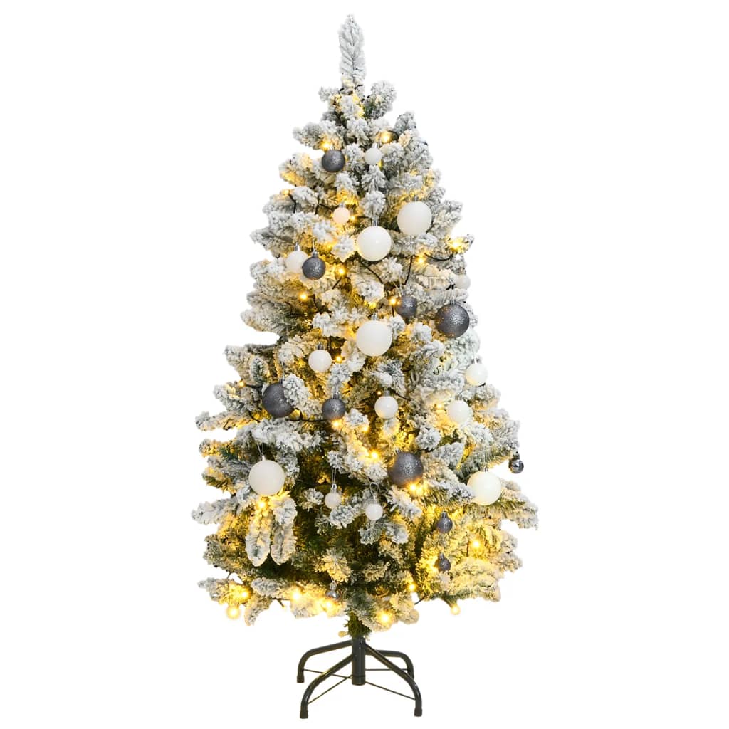 Vidaxl Kunstkerstboom con bisagras 150 LED y bolas de Navidad de 150 cm