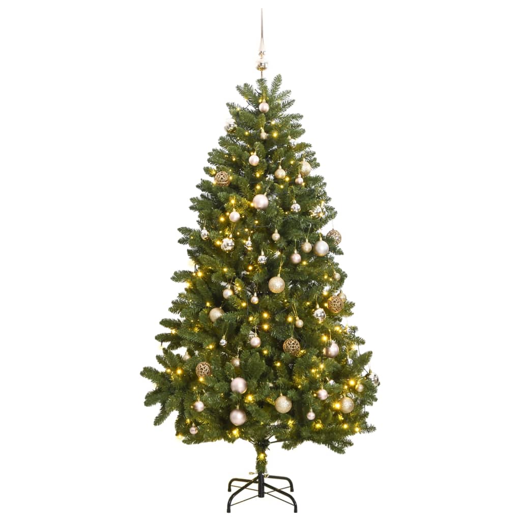 Vidaxl Kunstkerstboom s Hinges 300 LED a vánočními míčky 270 cm