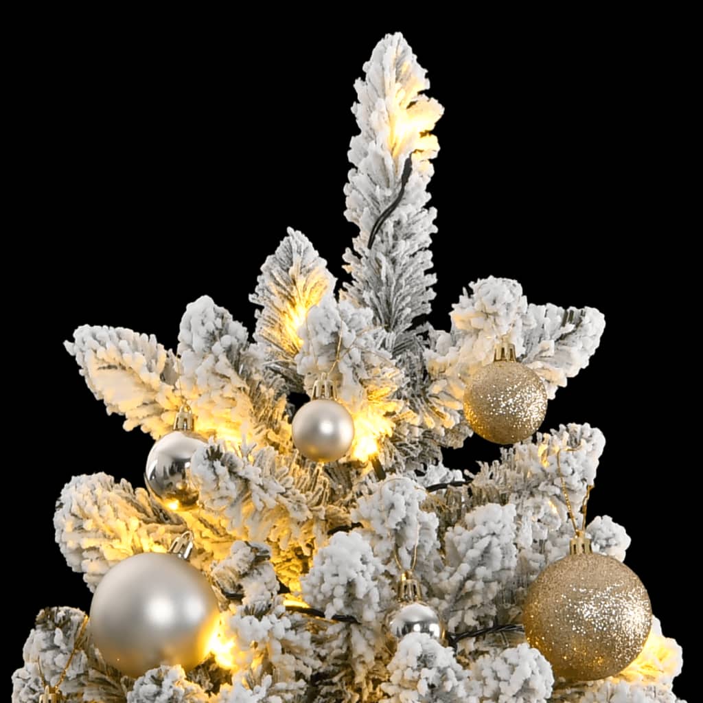 Vidaxl Kunstkerstboom con bisagras 300 LED y bolas de Navidad de 180 cm