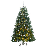 Vidaxl Kunstkerstboom avec des charnières 300 LED et balles de Noël 180 cm