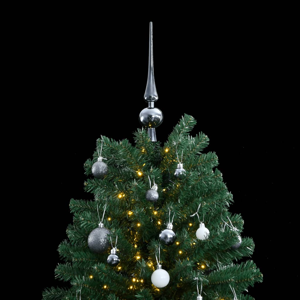 Vidaxl Kunstkerstboom mit Scharnieren 300 LEDs und Weihnachtsbällchen 210 cm