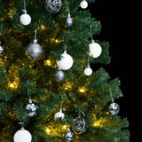 Vidaxl Kunstkerstboom with hinges 300 LEDs and Christmas balls 210 cm