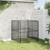 Vidaxl Dog Kennel 4 Paneler Powder -ccoated Steel Black