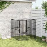 Vidaxl Dog Kennel 4 Paneler Powder -ccoated Steel Black