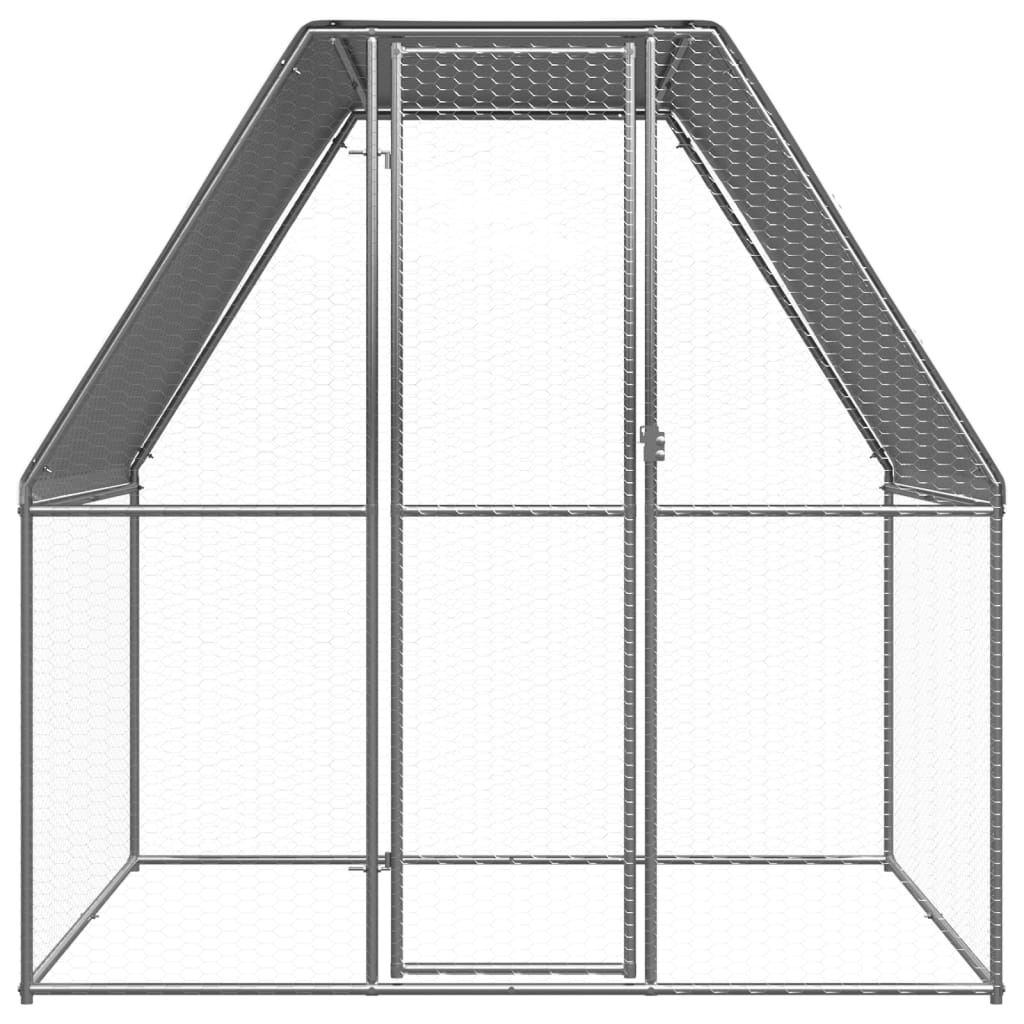 Vidaxl Chicken Cage 2x2x2 m verzinktes Stahl Silber und Grau