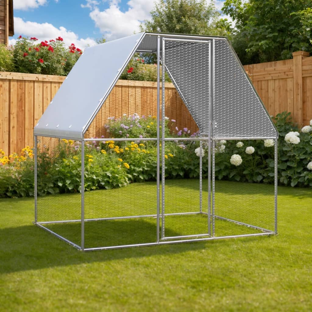 Vidaxl Chicken Cage 2x2x2 m in acciaio zincato e grigio