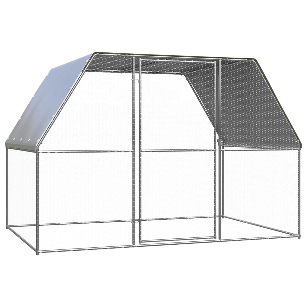 Vidaxl Chicken Cage 3x2x2 M verzinkte Stahl Silber und grau